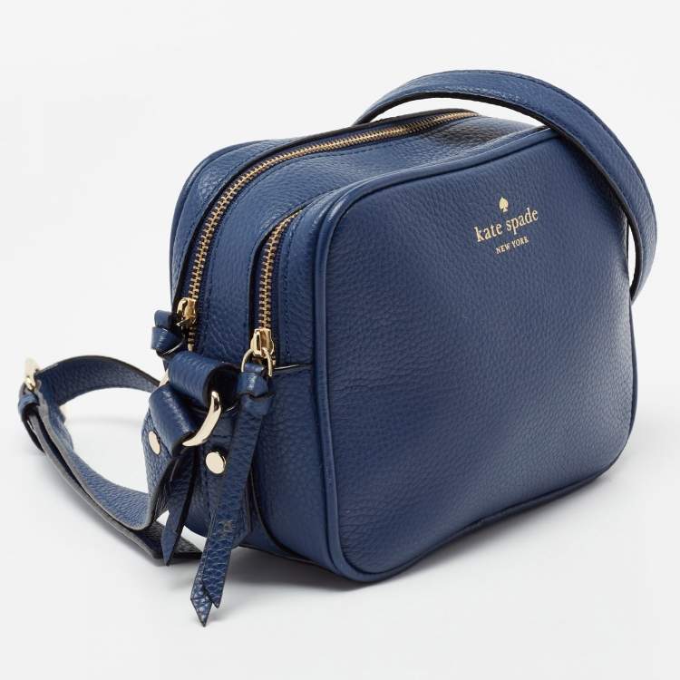مملوكة مسبقًا Kate Spade Blue Leather Double Zip Camera Bag