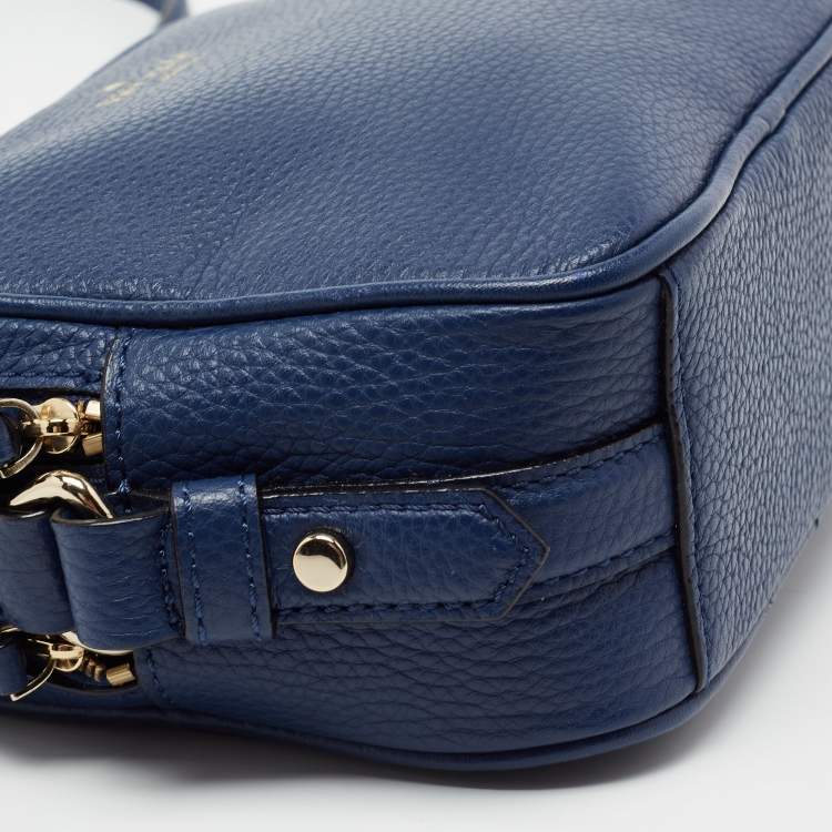 مملوكة مسبقًا Kate Spade Blue Leather Double Zip Camera Bag