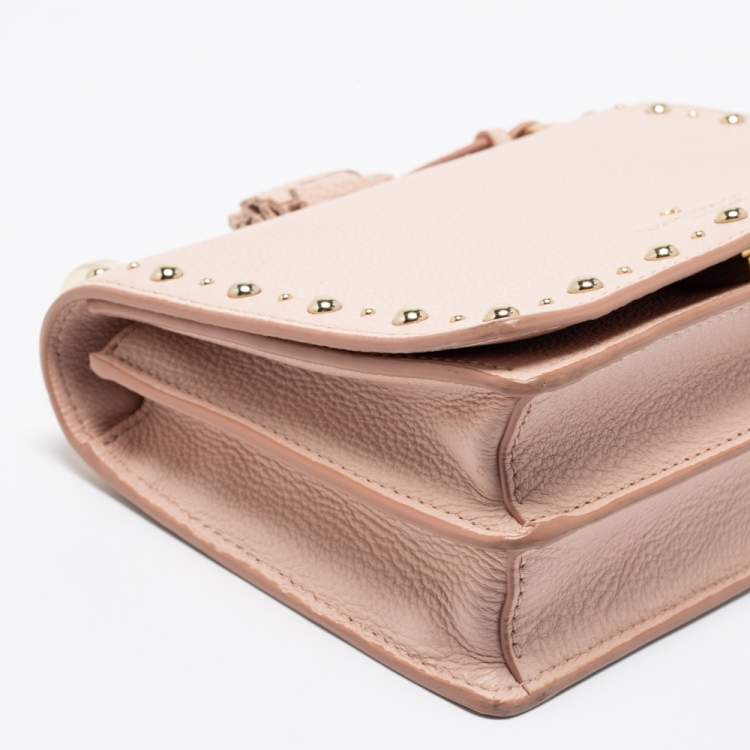 مملوكة مسبقًا Kate Spade Light Pink Leather Studded Flap Crossbody Bag