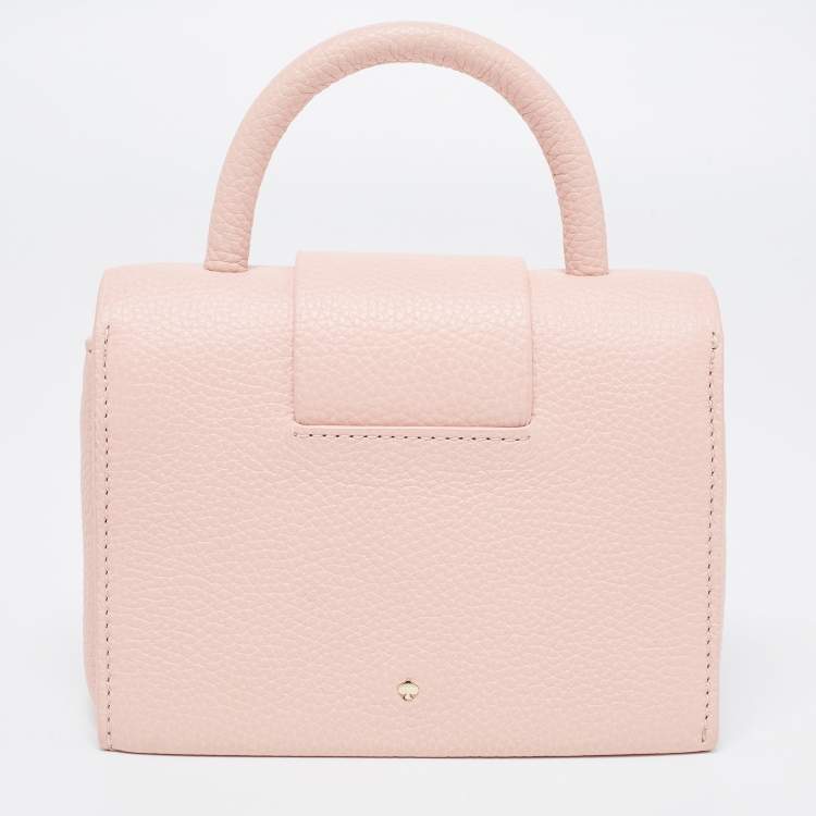 Pre Owned Kate Spade Beige Leather Pearl Embellished Top Handle Bag