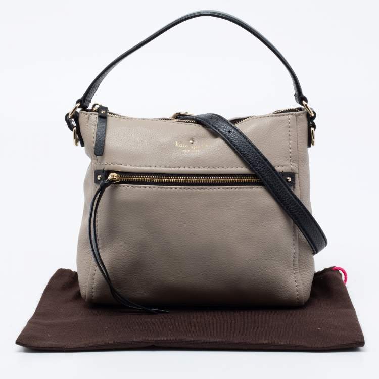 Pre Owned Kate Spade Grey/Black Leather Top Handle Bag