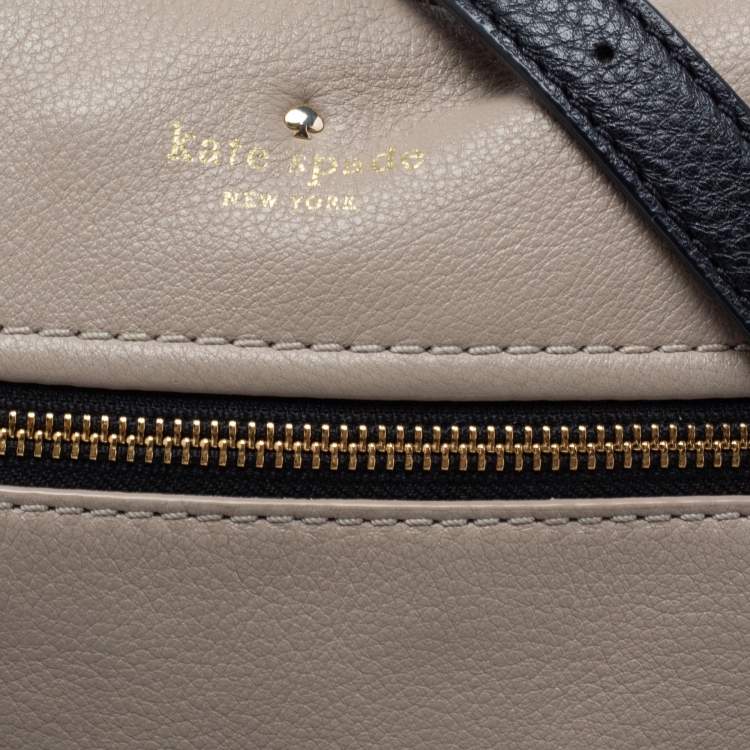 Pre Owned Kate Spade Grey/Black Leather Top Handle Bag