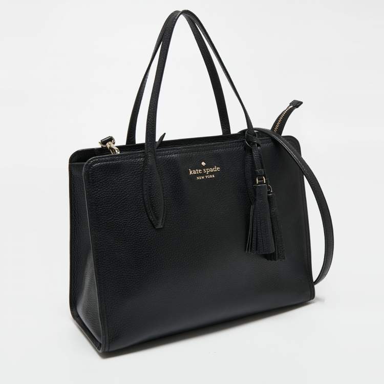 Pre Owned Kate Spade Black Leather Rowe Tote