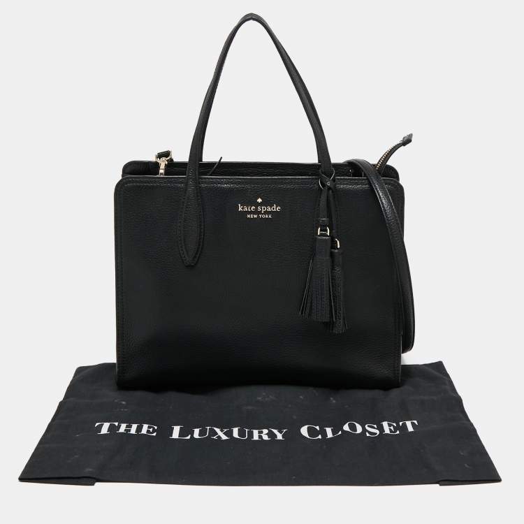 Pre Owned Kate Spade Black Leather Rowe Tote