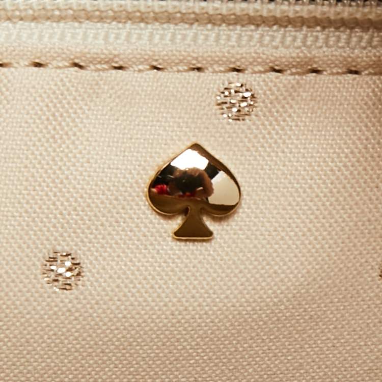 Pre Owned Kate Spade Metallic Beige Quilted Leather Maryanne Shoulder Bag