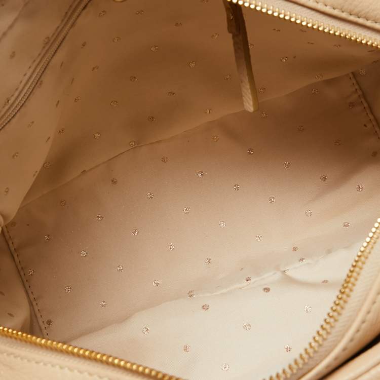 Pre Owned Kate Spade Metallic Beige Quilted Leather Maryanne Shoulder Bag