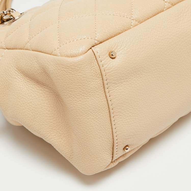 Pre Owned Kate Spade Metallic Beige Quilted Leather Maryanne Shoulder Bag