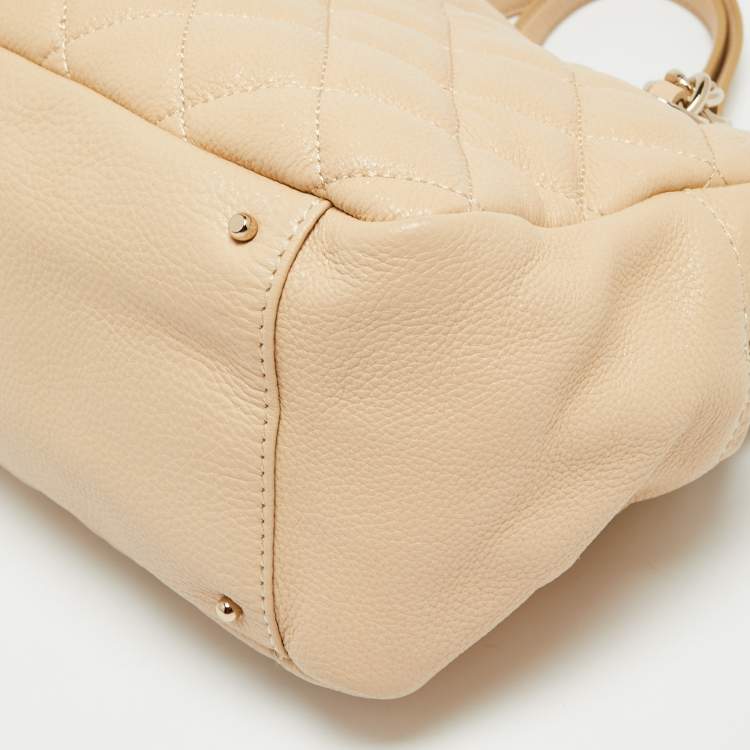 Pre Owned Kate Spade Metallic Beige Quilted Leather Maryanne Shoulder Bag