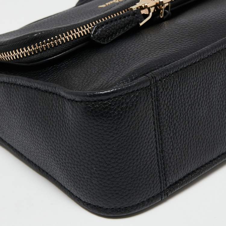 Pre Owned Kate Spade Black Leather Run Around Crossbody Bag