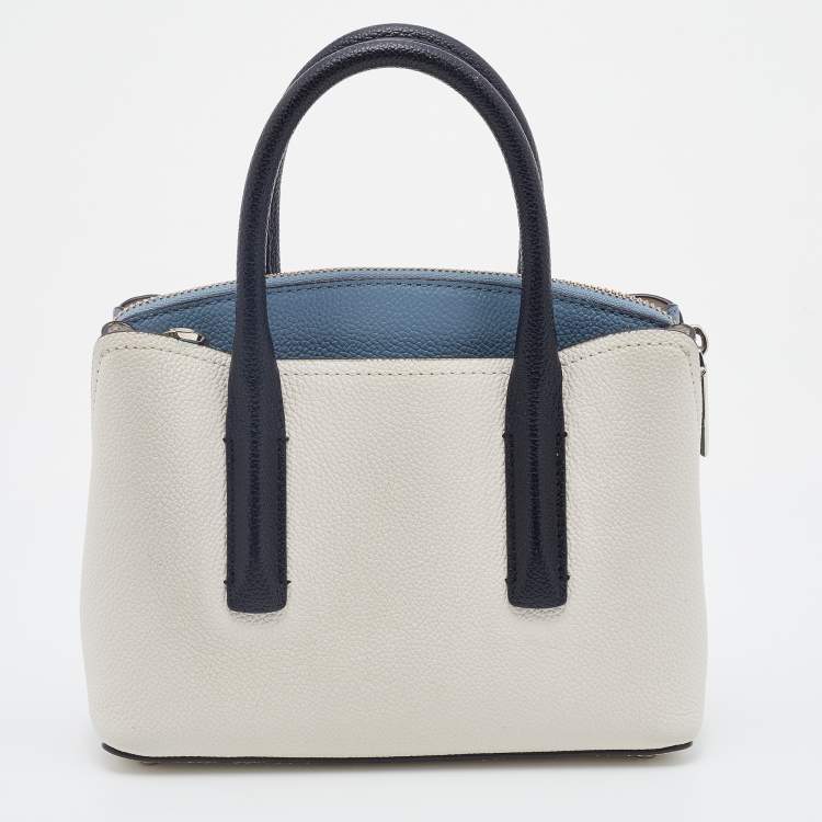 Pre Owned Kate Spade Tri Color Leather Margaux Mini Satchel 