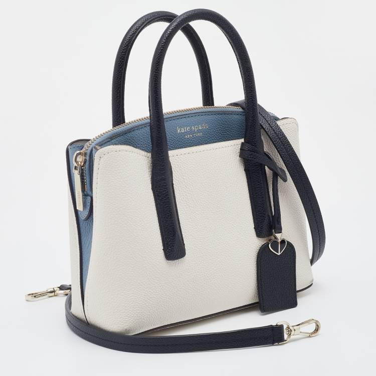 Pre Owned Kate Spade Tri Color Leather Margaux Mini Satchel 