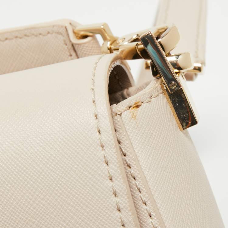 Pre Owned Kate Spade Beige Leather Make It Mine Shoulder Bag