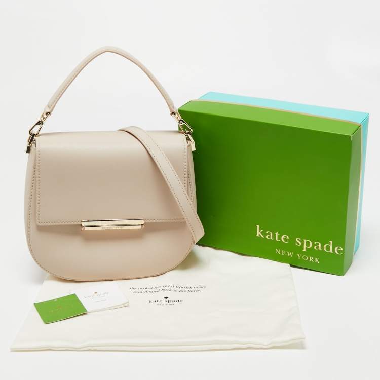 Pre Owned Kate Spade Beige Leather Make It Mine Shoulder Bag