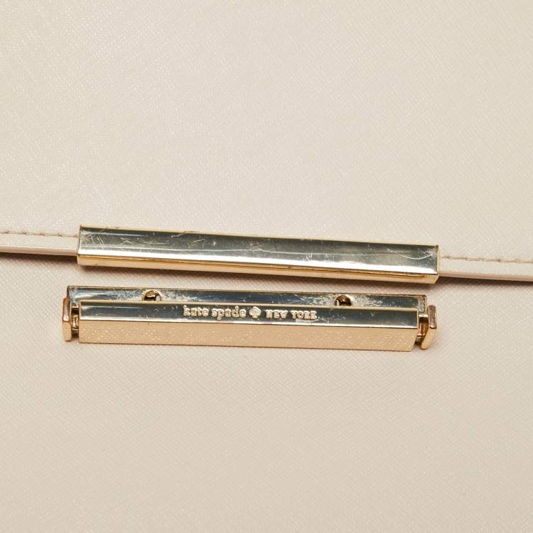 Pre Owned Kate Spade Beige Leather Make It Mine Shoulder Bag