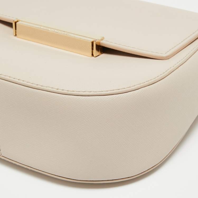 Pre Owned Kate Spade Beige Leather Make It Mine Shoulder Bag