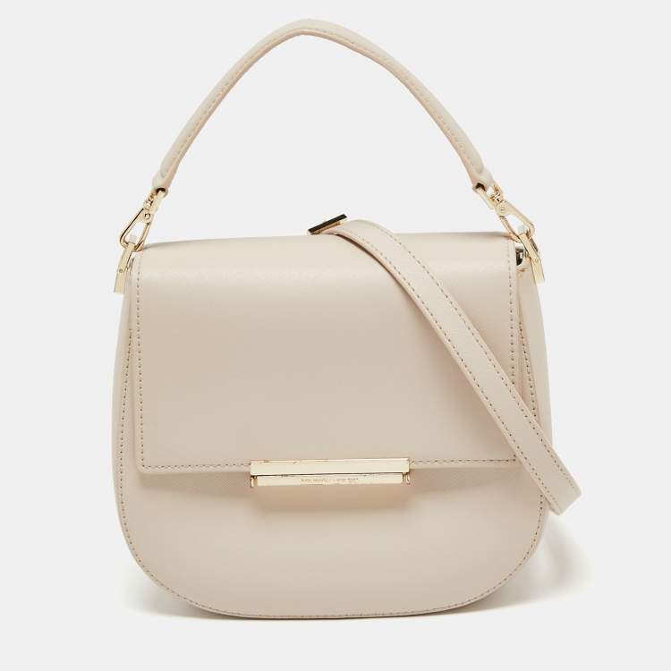 Pre Owned Kate Spade Beige Leather Make It Mine Shoulder Bag