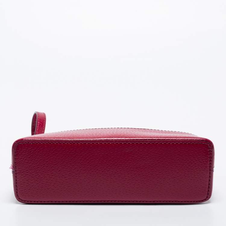 Pre Owned Kate spade Dark Pink Leather Wellesley Hanna Crossbody Bag