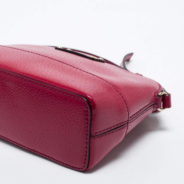 Pre Owned Kate spade Dark Pink Leather Wellesley Hanna Crossbody Bag