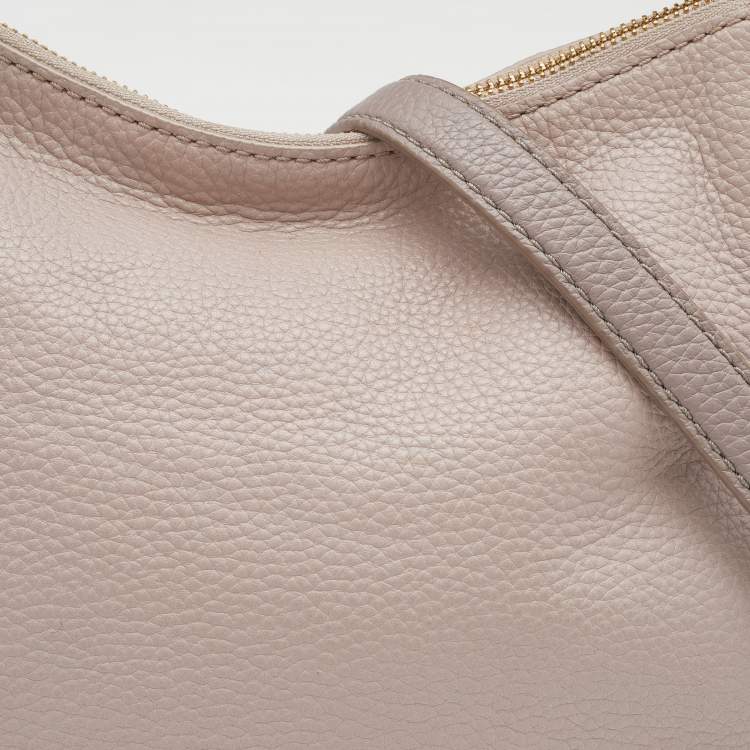 Pre Owned Kate Spade Grey/Off White Leather Cobble Hill Mylie Shoulder Bag