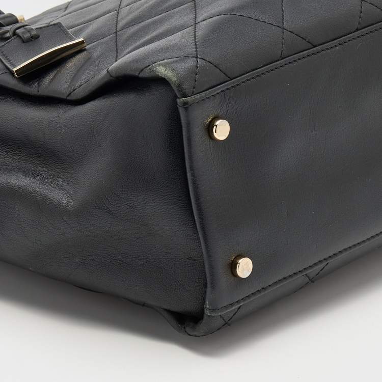 Pre Owned Kate Spade Black Quilted Leather Tote