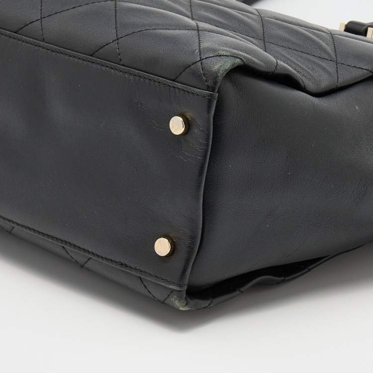 Pre Owned Kate Spade Black Quilted Leather Tote