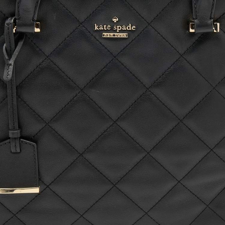 Pre Owned Kate Spade Black Quilted Leather Tote