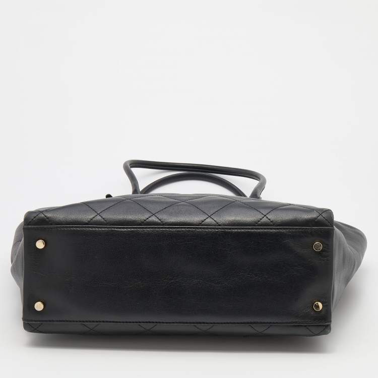 Pre Owned Kate Spade Black Quilted Leather Tote