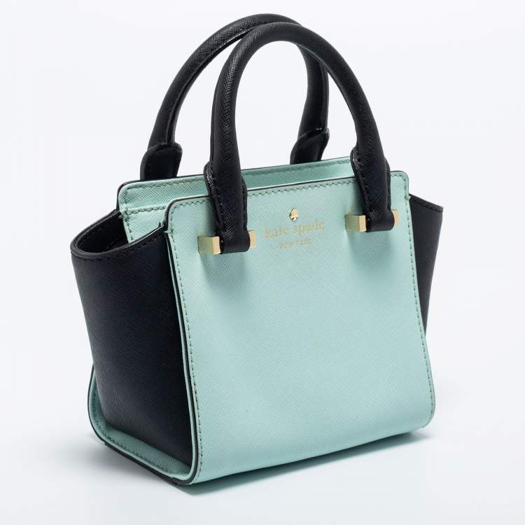 Pre Owned Kate Spade Green/Black Leather Tote