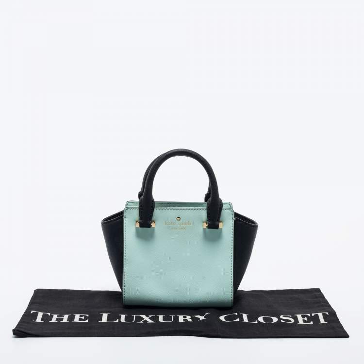 Pre Owned Kate Spade Green/Black Leather Tote