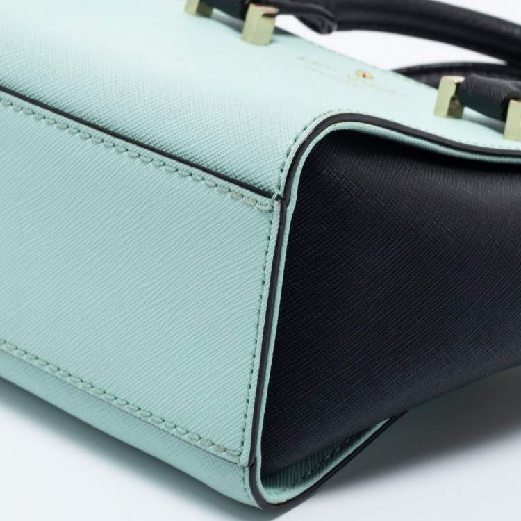 Pre Owned Kate Spade Green/Black Leather Tote