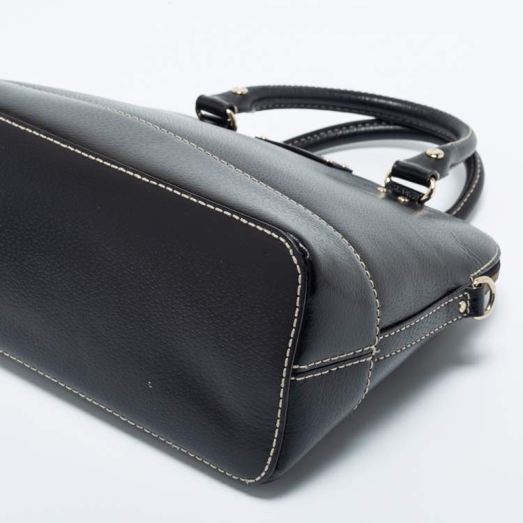 مملوكة مسبقًا Kate Spade Black Leather Large Wellesley Rachelle Dome Satchel