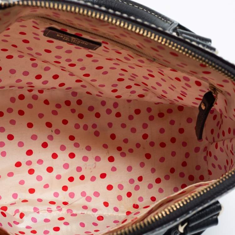 مملوكة مسبقًا Kate Spade Black Leather Large Wellesley Rachelle Dome Satchel