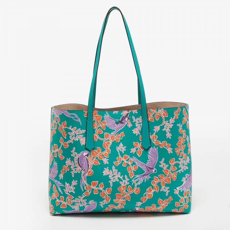 Pre Owned Kate Spade Multicolor Leather Large Bird Party Molly Tote