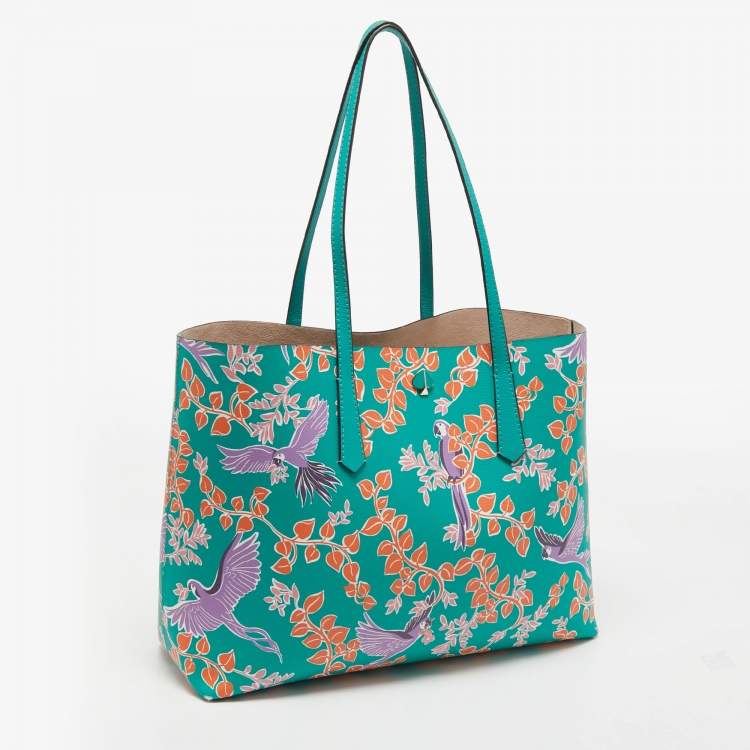 Pre Owned Kate Spade Multicolor Leather Large Bird Party Molly Tote