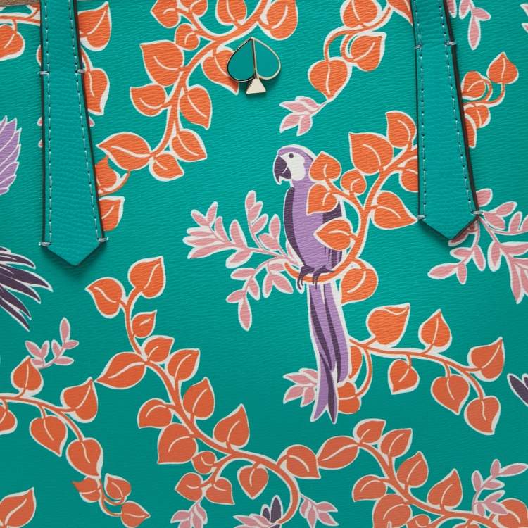 Pre Owned Kate Spade Multicolor Leather Large Bird Party Molly Tote