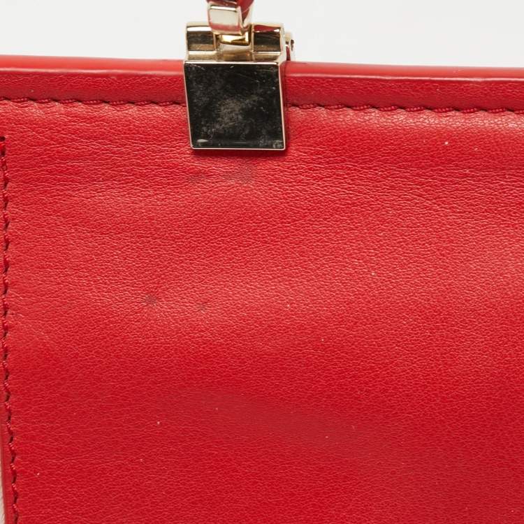 Pre Owned Kate Spade Red Leather Flap Top Handle Bag