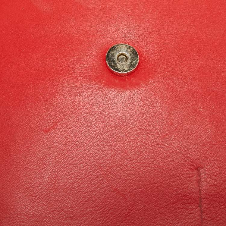 Pre Owned Kate Spade Red Leather Flap Top Handle Bag