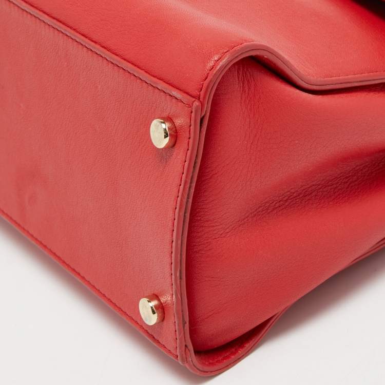 Pre Owned Kate Spade Red Leather Flap Top Handle Bag