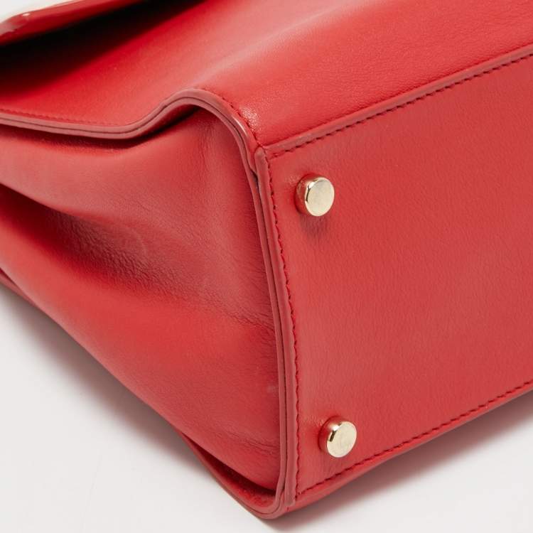 Pre Owned Kate Spade Red Leather Flap Top Handle Bag