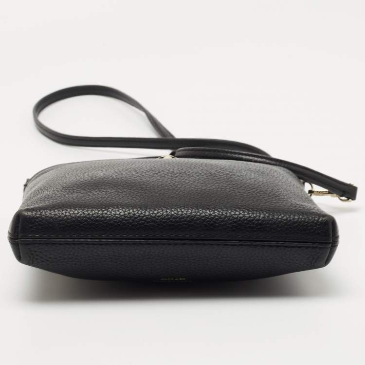 Pre Owned Kate Spade Black Leather Zip Crossbody Bag