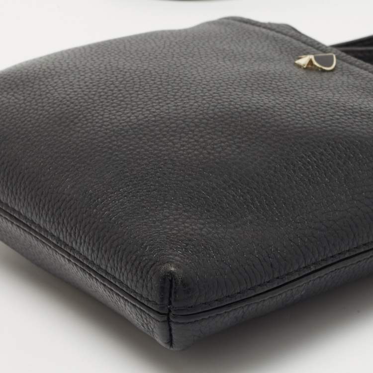 Pre Owned Kate Spade Black Leather Zip Crossbody Bag