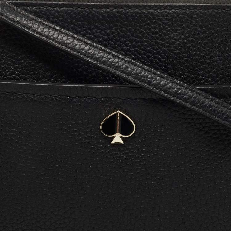 Pre Owned Kate Spade Black Leather Zip Crossbody Bag