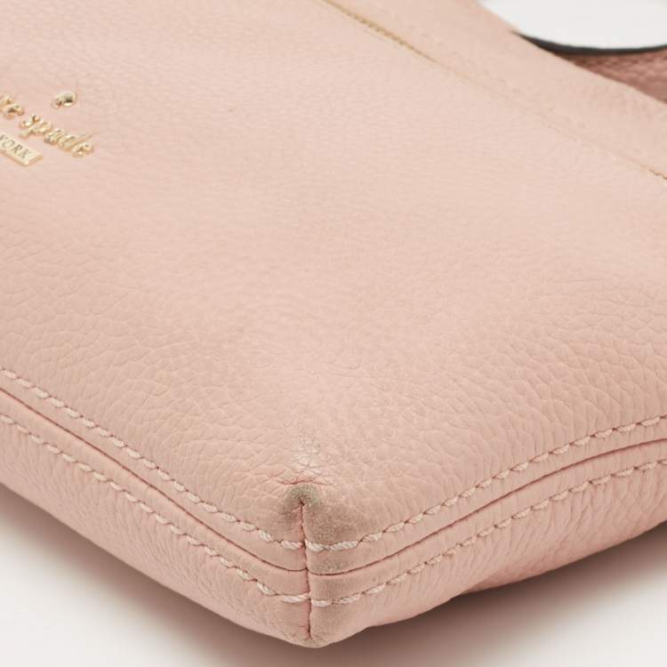 Pre Owned Kate Spade Pink Leather Zip Crossbody Bag