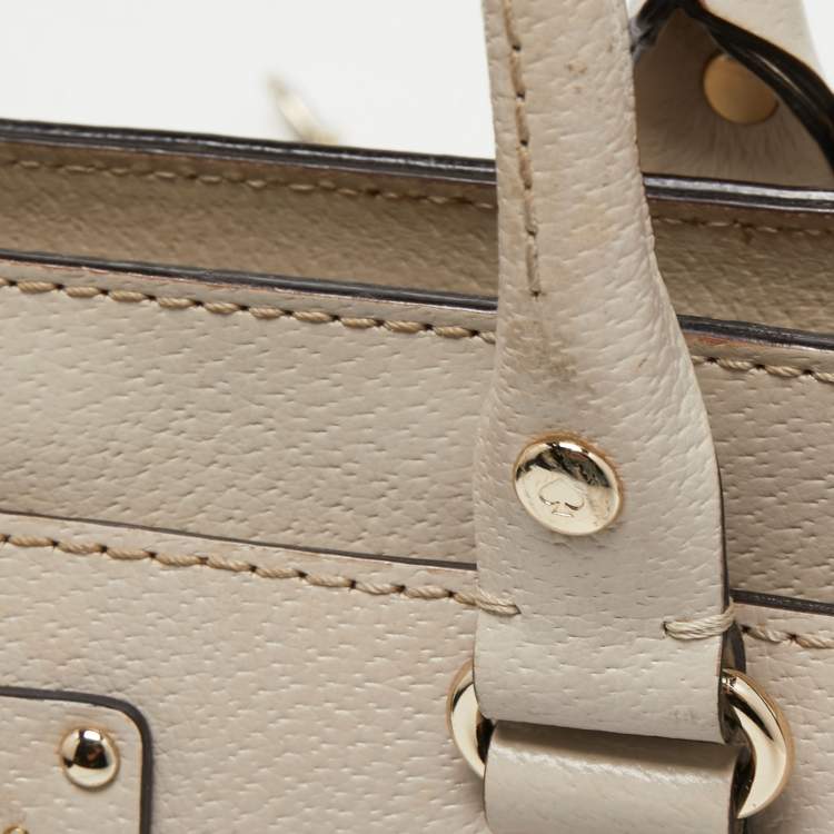 Pre Owned Kate Spade Off White Leather Wellesley Tote