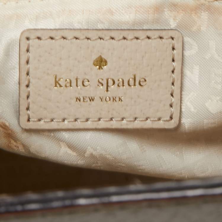 Pre Owned Kate Spade Off White Leather Wellesley Tote