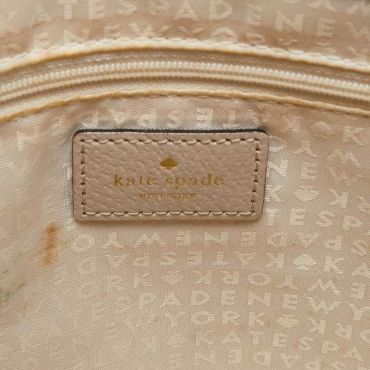 Pre Owned Kate Spade Off White Leather Wellesley Tote