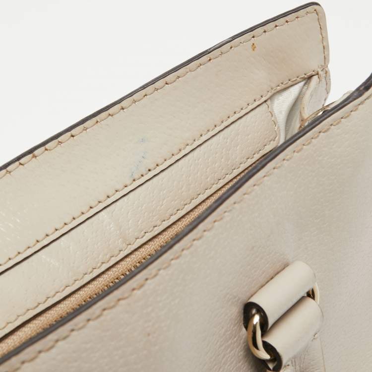 Pre Owned Kate Spade Off White Leather Wellesley Tote