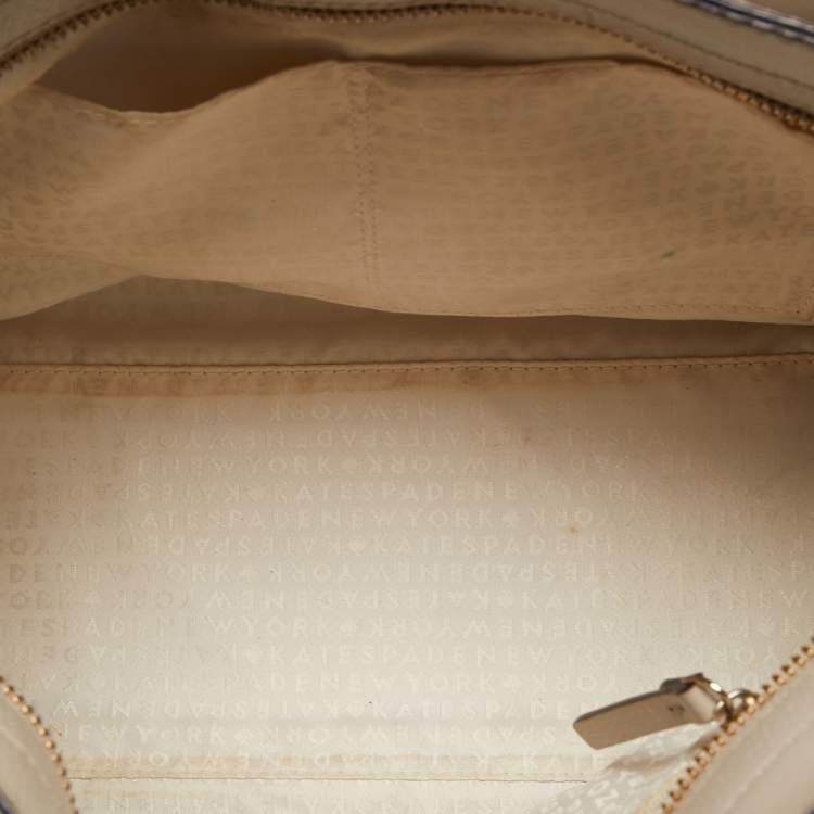 Pre Owned Kate Spade Off White Leather Wellesley Tote