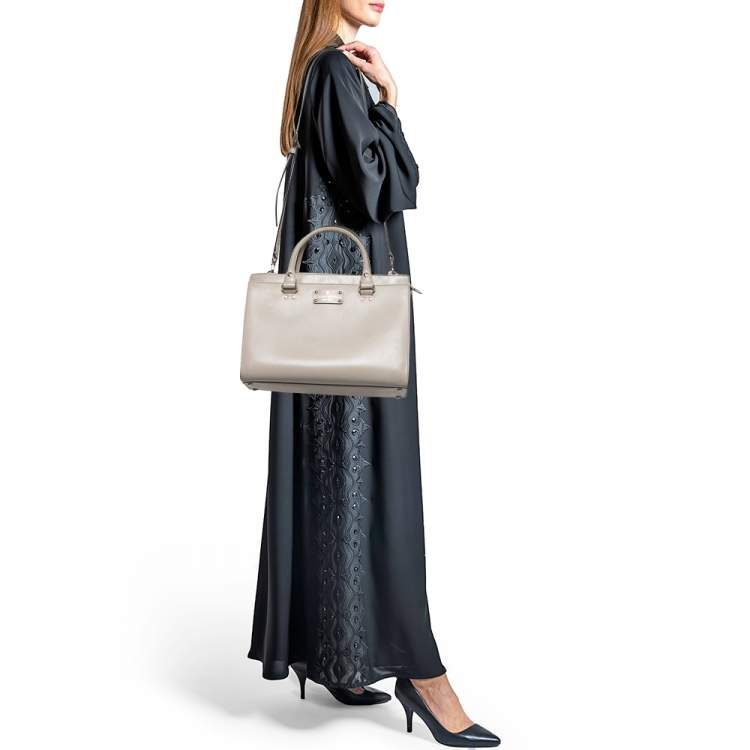 Pre Owned Kate Spade Off White Leather Wellesley Tote