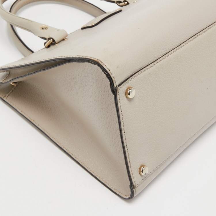Pre Owned Kate Spade Off White Leather Wellesley Tote